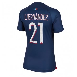 Paris Saint-Germain Lucas Hernandez #21 Replica Home Stadium Shirt for Women 2023-24 Short Sleeve